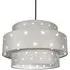 3 Tier Pendant Shade with Stars - Grey, Cotton