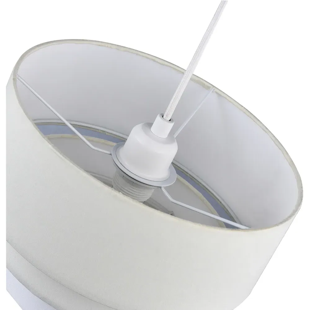 3 Tier Round Pendant Shade - Cream, Cotton