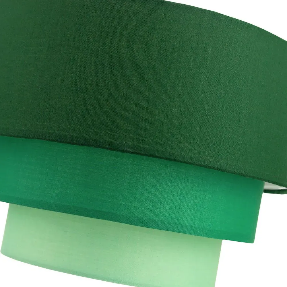3 Tier Round Pendant Shade - Green, Cotton