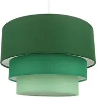 3 Tier Round Pendant Shade - Green, Cotton