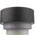 3 Tier Round Pendant Shade - Grey, Cotton