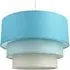 3 Tier Round Pendant Shade - Teal, Cotton