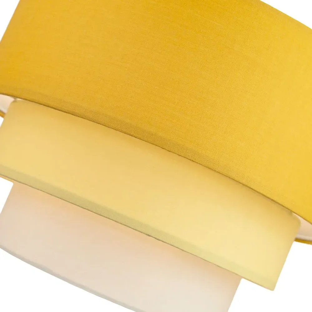 3 Tier Round Pendant Shade - Yellow, Cotton