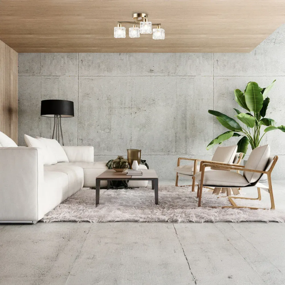 4 Bulb Ceiling Light - Antique Brass