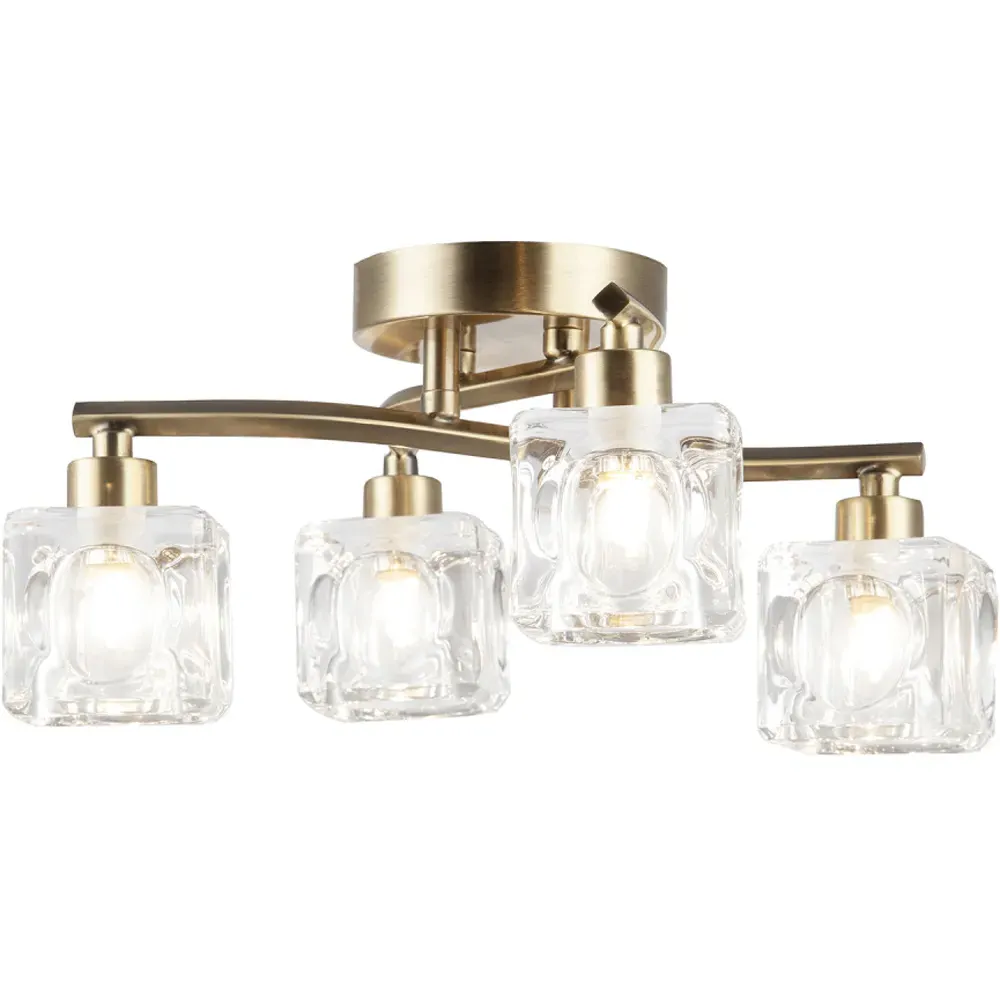 4 Bulb Ceiling Light - Antique Brass
