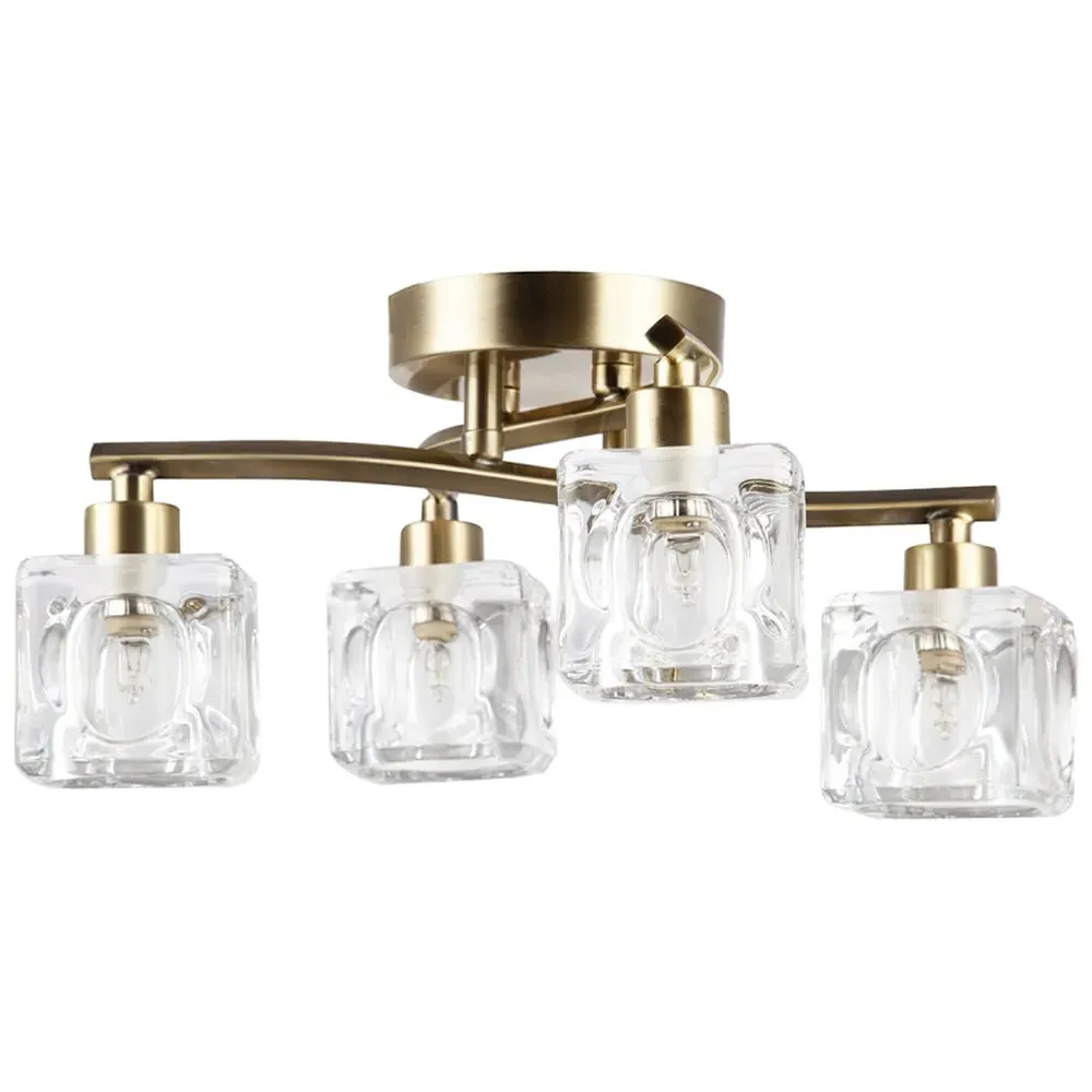 4 Bulb Ceiling Light - Antique Brass