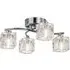 4 Bulb Square Ceiling Light - Chrome, Glass