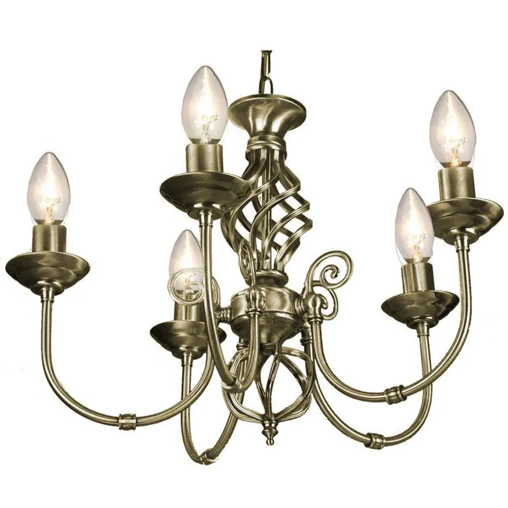 5 Light Twist Knot Chandelier Ceiling Light - Gold, Brass