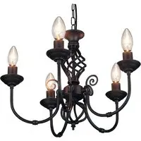 5 Light Twist Knot Pendant Light - Black