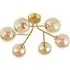 6 Arm Satin Gold Ceiling Light with Glass Shade - Gold