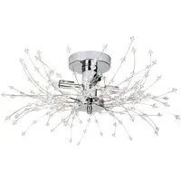Acrylic Beads Chrome Ceiling Light - Clear