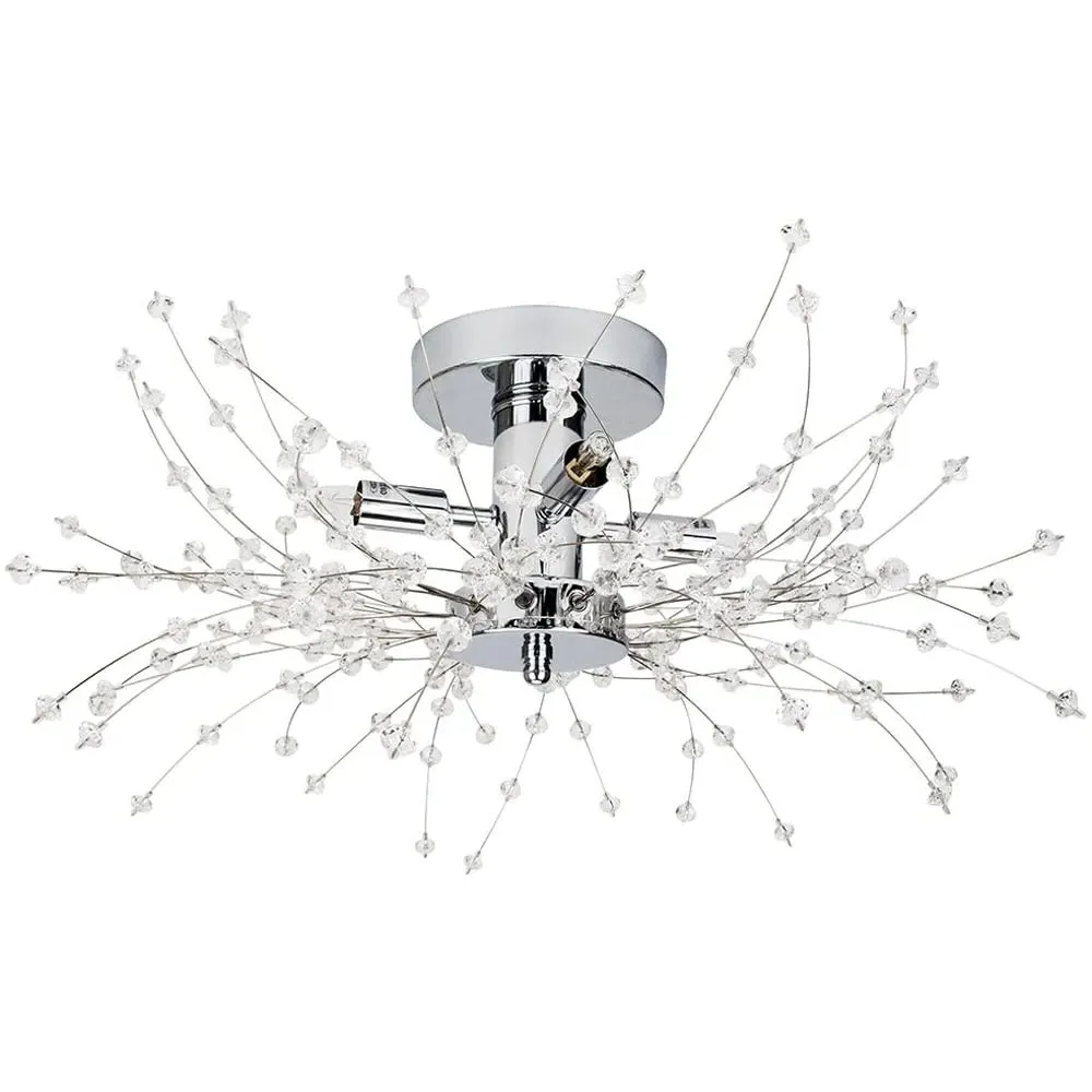 Acrylic Beads Chrome Ceiling Light - Clear image