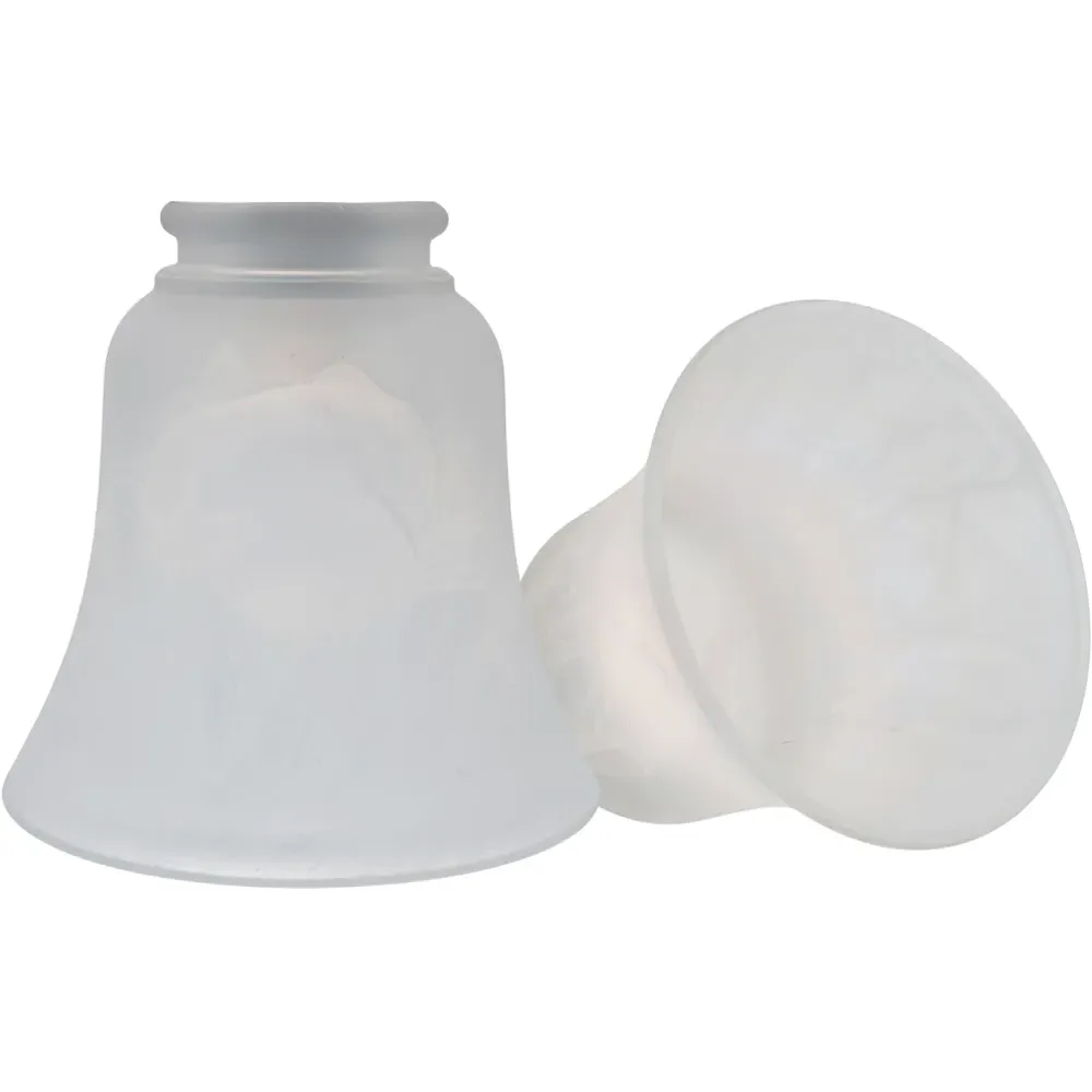 Alabaster Glass Shade with Curving Body 2 Pack - White