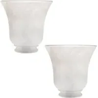 Alabaster Glass Shade with Curving Body 2 Pack - White