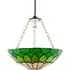 Amber and Green Stained Glass Domed Pendant Lamp Shade