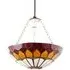 Amber and Red Stained Glass Domed Pendant Lamp Shade