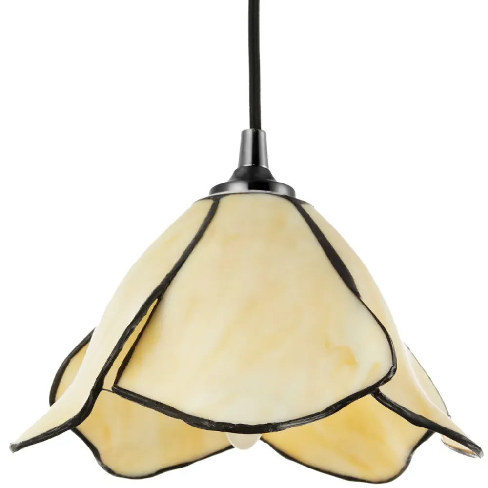 Amber Floral Petal Pendant Light Shade - Cream