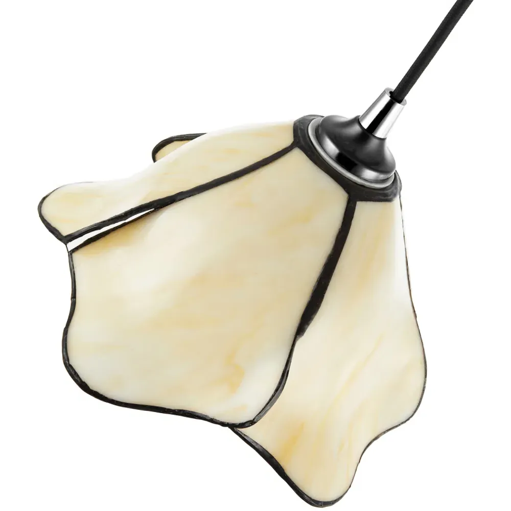 Amber Floral Petal Pendant Light Shade - Cream