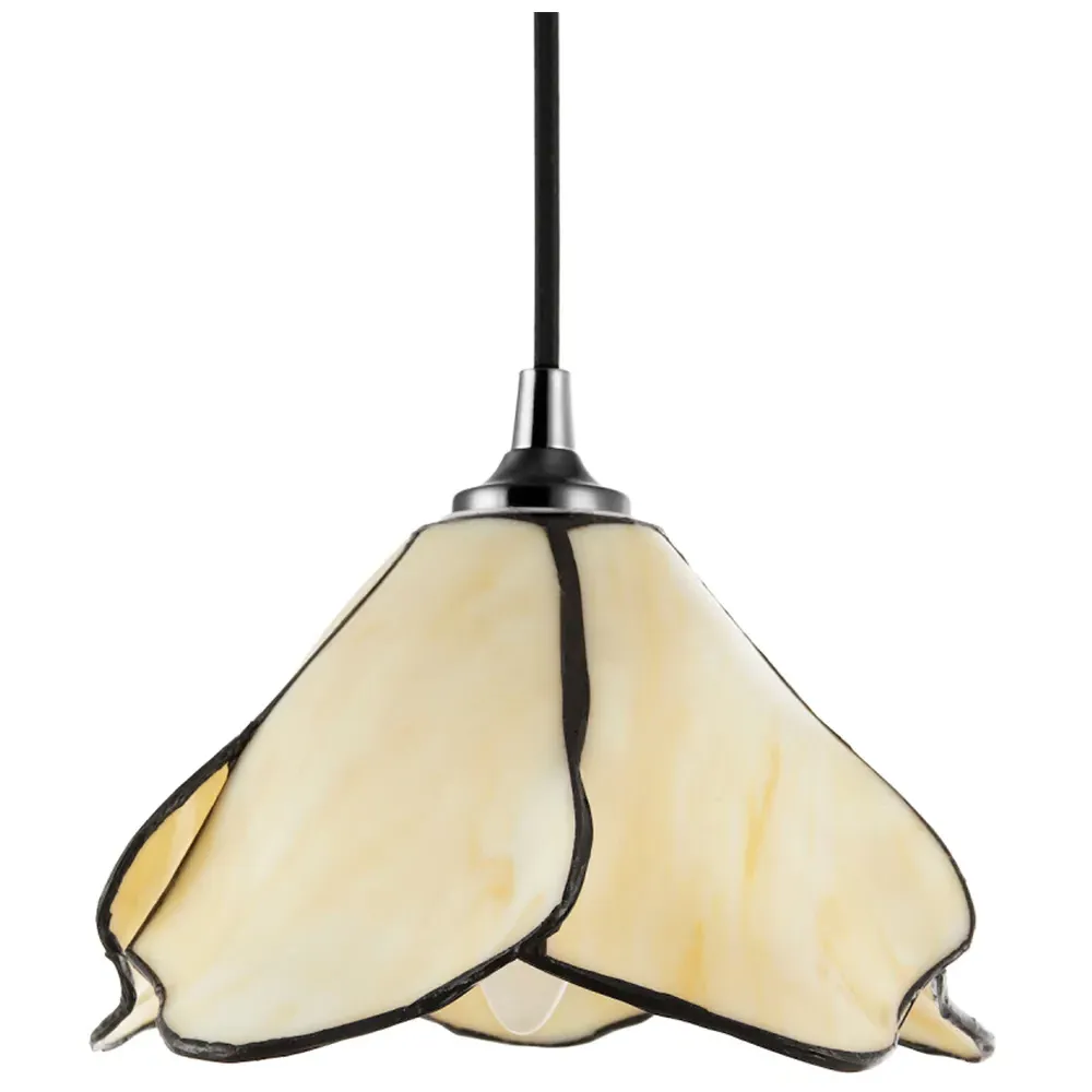 Amber Floral Petal Pendant Light Shade - Cream image