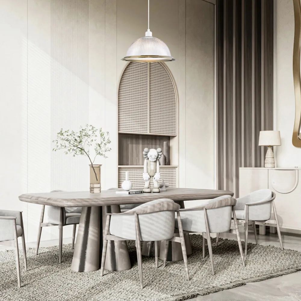 American Diner Ribbed Glass Pendant Shade - Gold