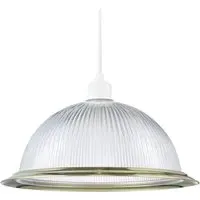 American Diner Ribbed Glass Pendant Shade - Gold