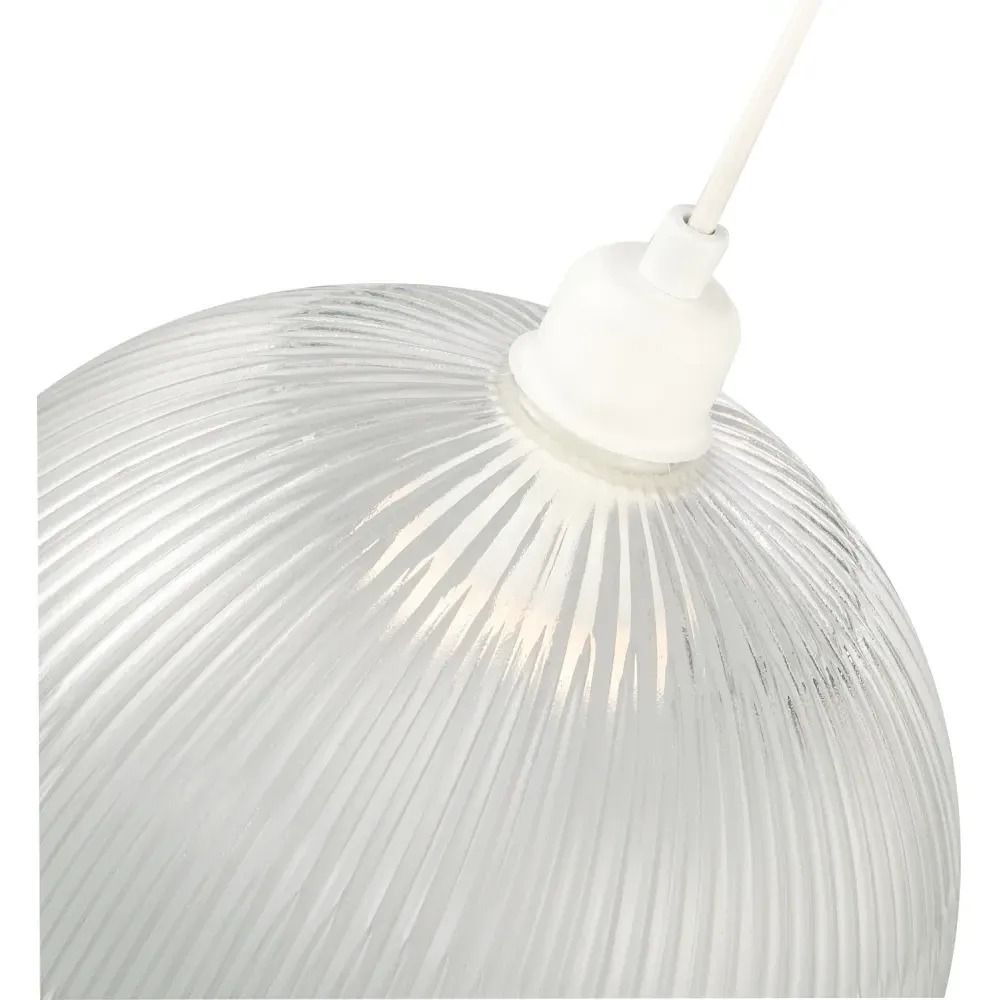 American Diner Ribbed Glass Pendant Shade - Gold