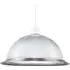 American Diner Ribbed Glass Pendant Shade - Silver
