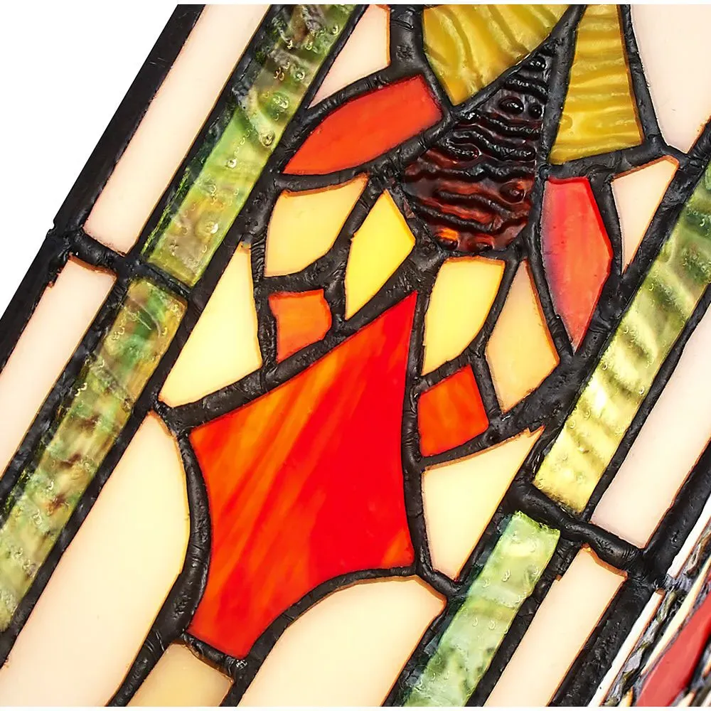 Art Deco Rectangular Pendant Shade - Multi, Stained Glass