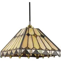 Art Deco Square Pendant Shade - Amber, Tiffany Glass