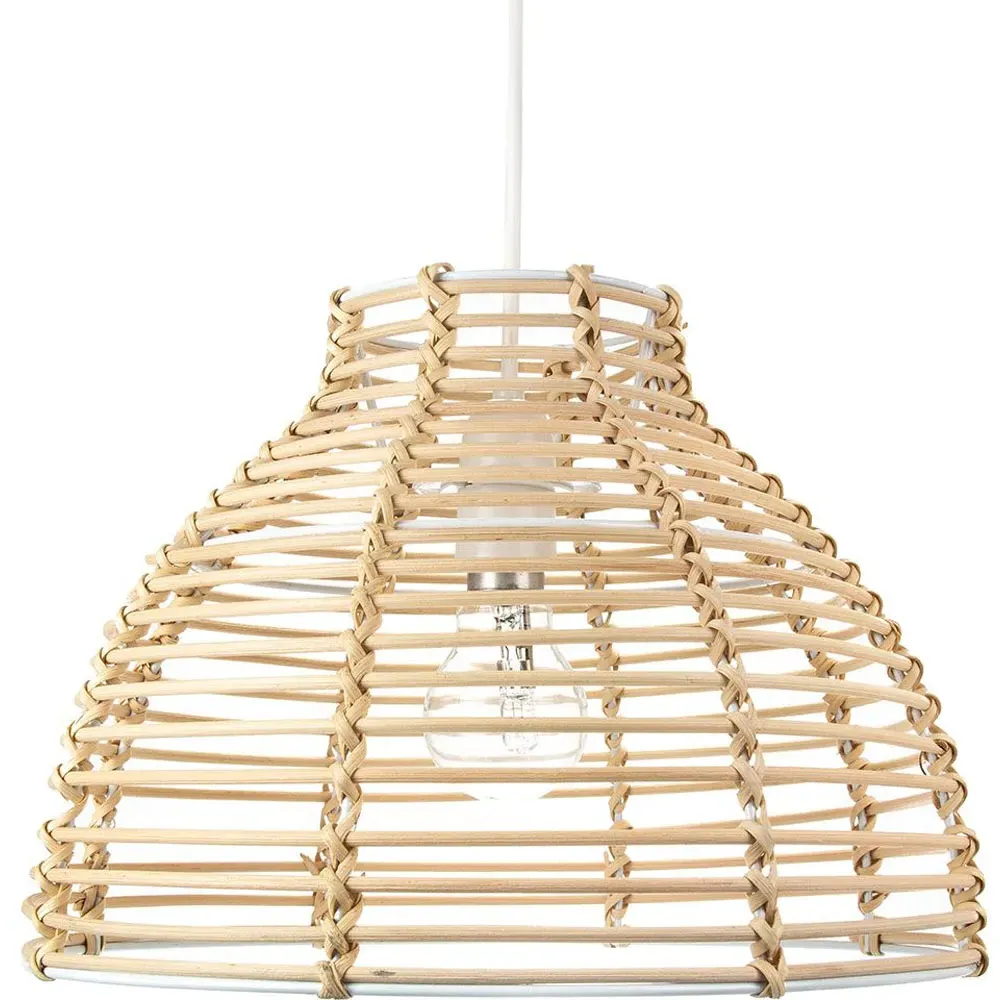 Basket Style Pendant Shade - Light Brown, Rattan Wicker image
