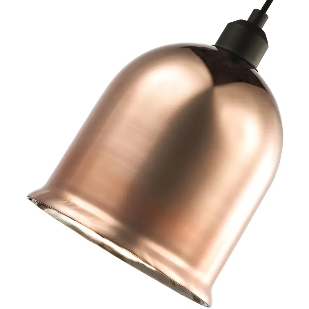 Bell Shaped Pendant Shade - Copper, Glass
