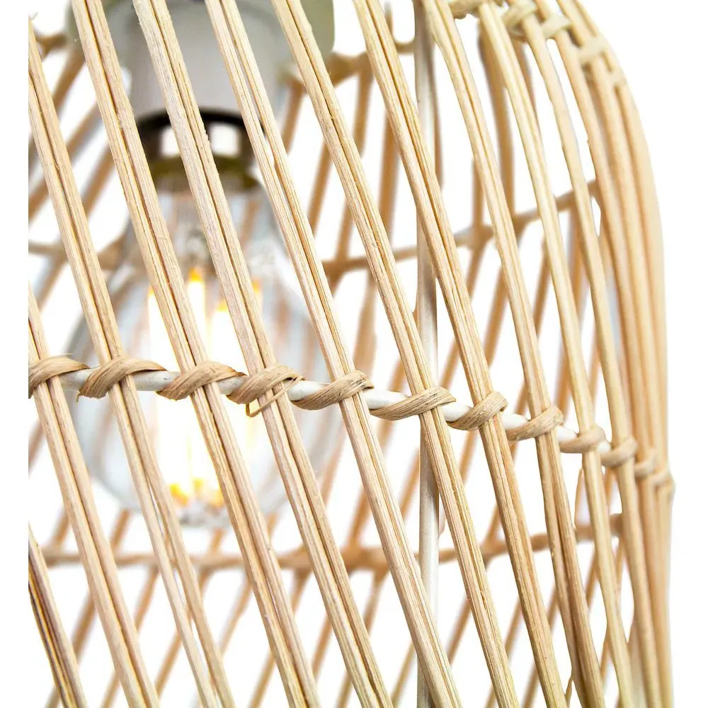 Bell Shaped Pendant Shade - Light Brown, Rattan Wicker