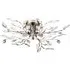 Birch Semi Flush Ceiling Light with Clear Leaves - Silver