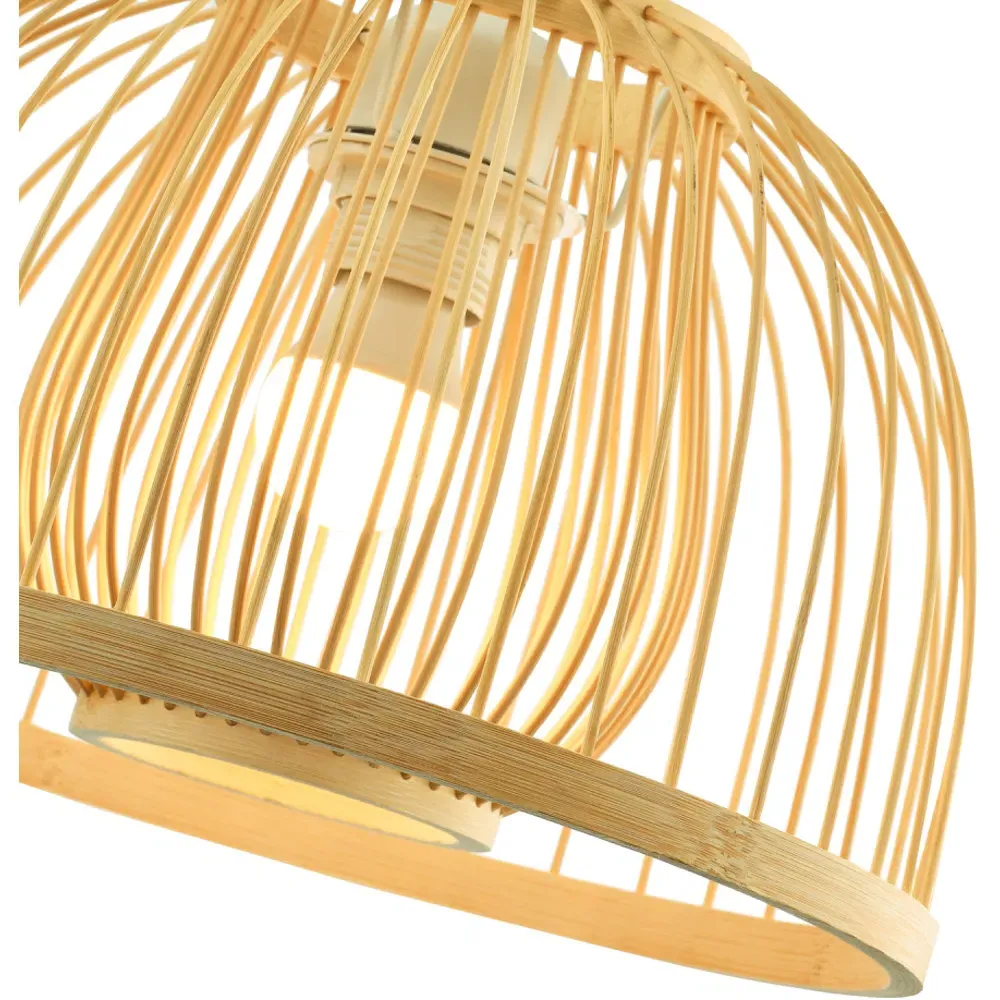 Birdcage Pendant Shade - Cream, Rattan and Bamboo