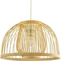 Birdcage Pendant Shade - Cream, Rattan and Bamboo