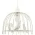 Birdcage Pendant Shade with Birds and Leaves - White, Metal