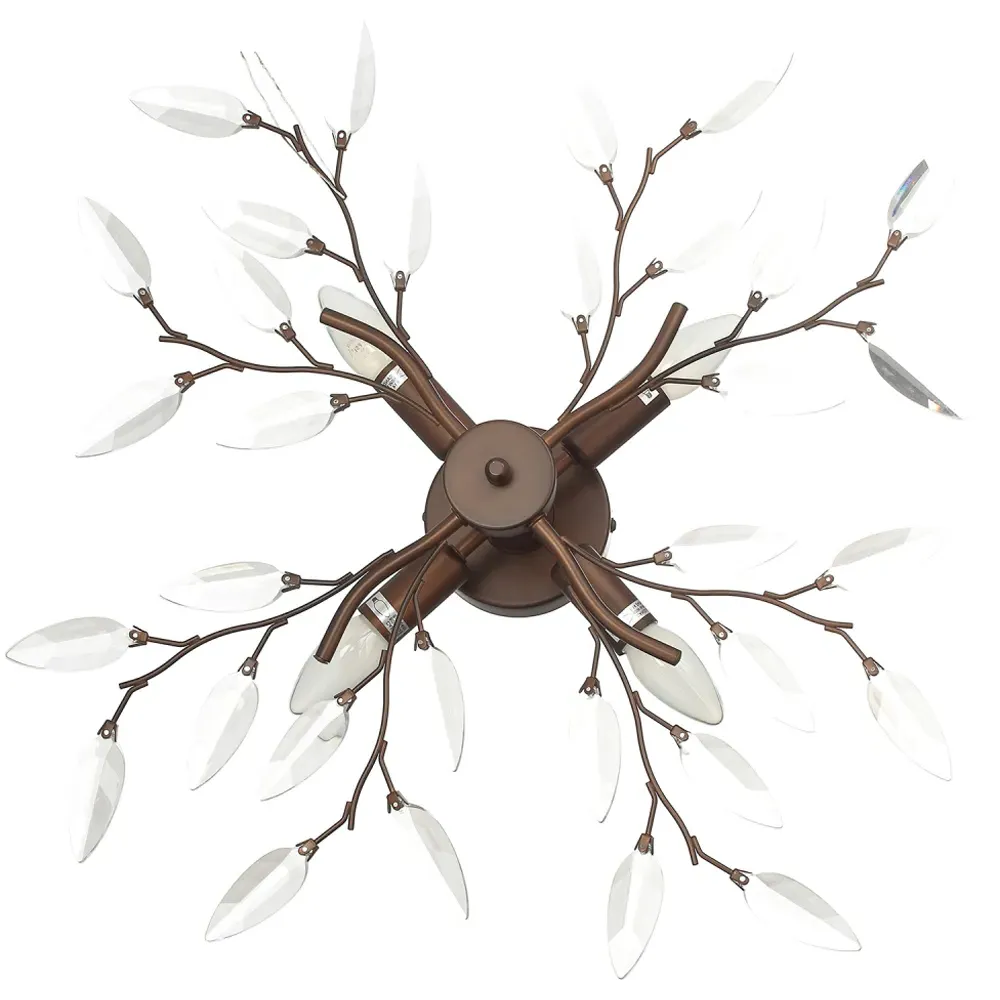 Branch Ceiling Light with Acrylic Leaves - Bronze