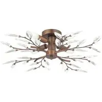 Branch Ceiling Light with Acrylic Leaves - Bronze