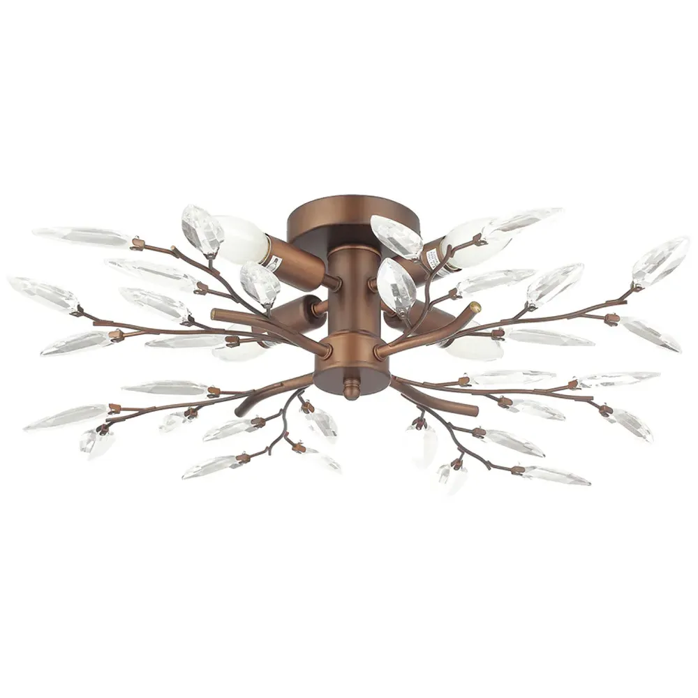 Branch Ceiling Light with Acrylic Leaves - Bronze image