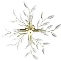 Branch Ceiling Light with Acrylic Leaves - Gold