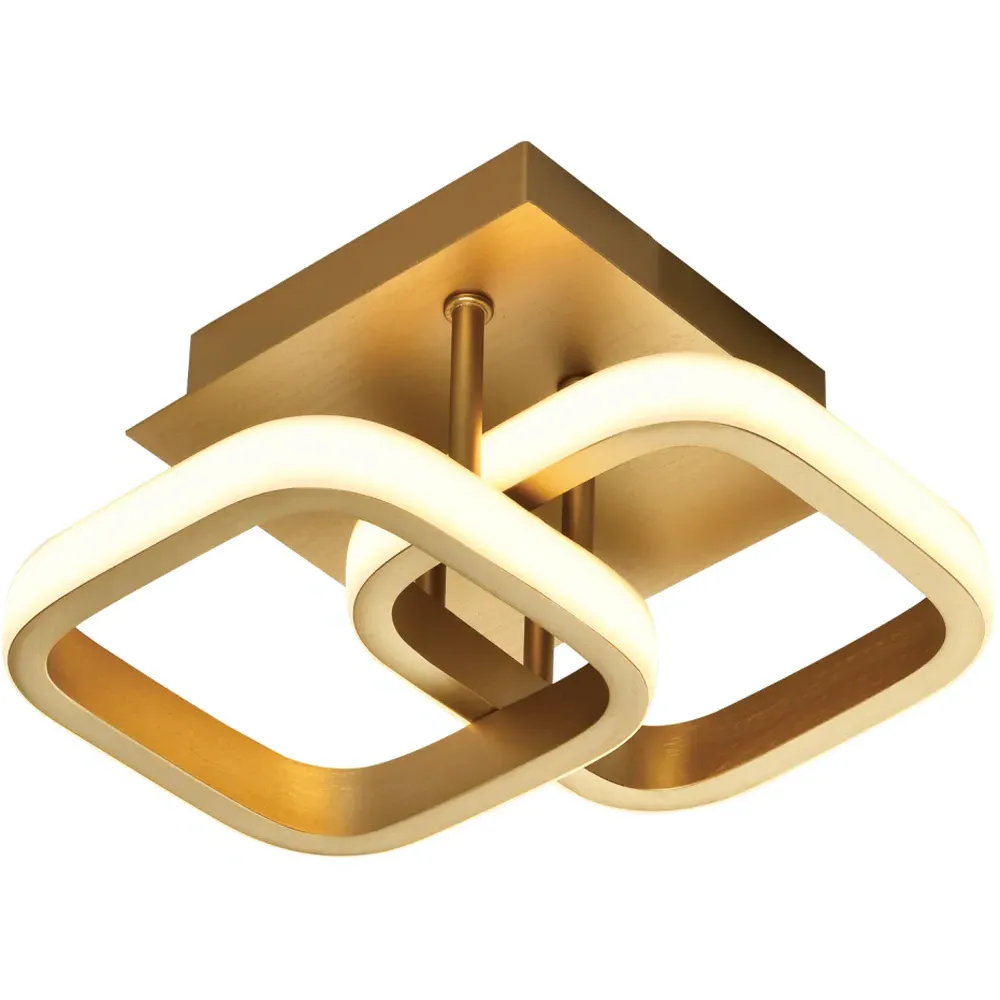 Brushed Gold Double Head LED Ceiling Light - Gold