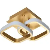 Brushed Gold Double Head LED Ceiling Light - Gold