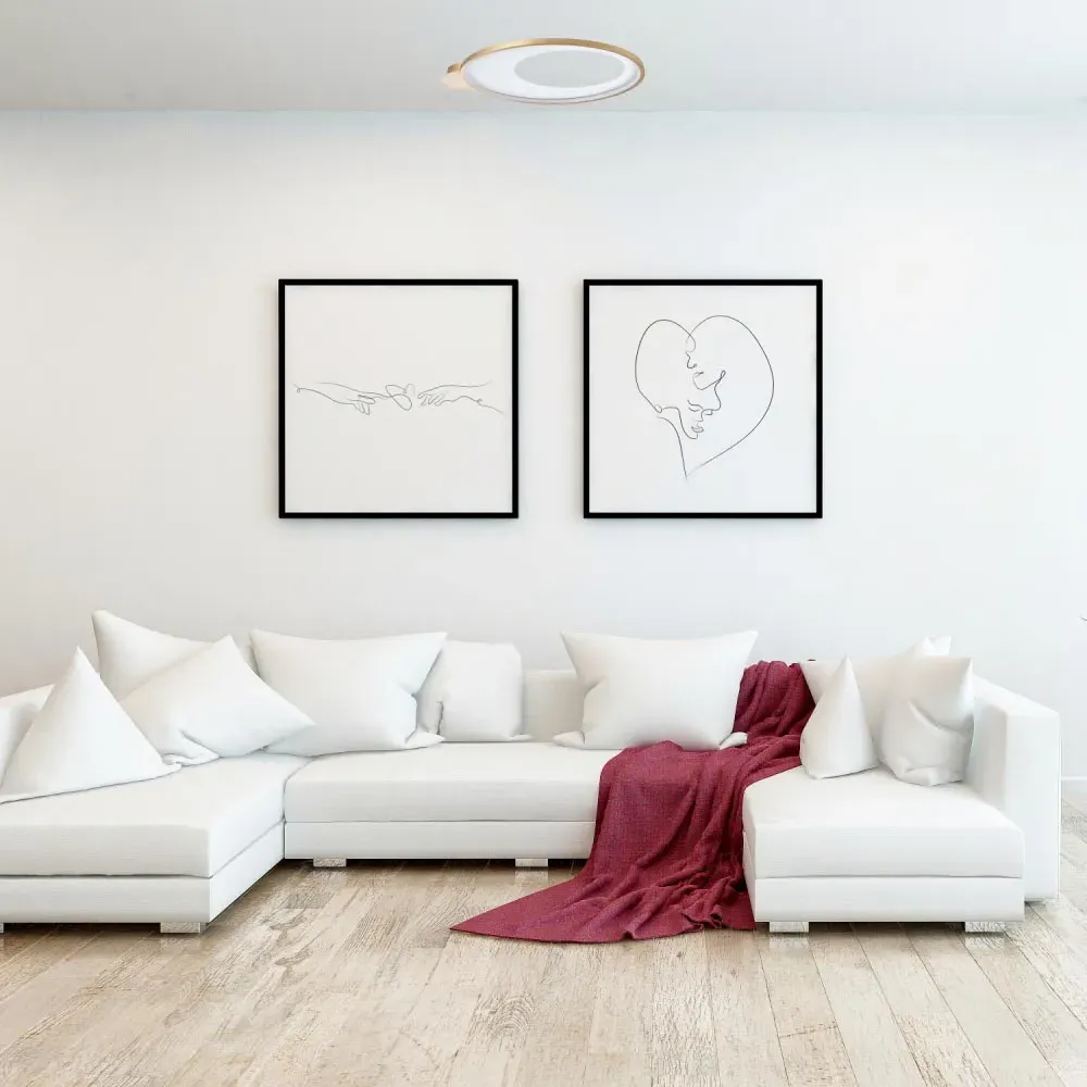 Brushed Gold LED Ceiling Light with Opal White Acrylic