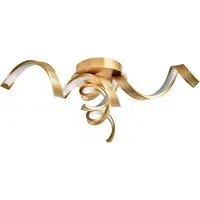 Brushed Gold LED Ceiling Light with Ribbon Strips - Gold