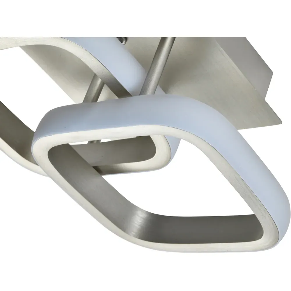 Brushed Nickel Double Head LED Ceiling Light - Silver