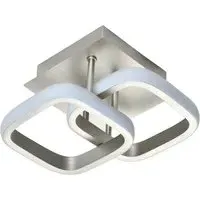 Brushed Nickel Double Head LED Ceiling Light - Silver