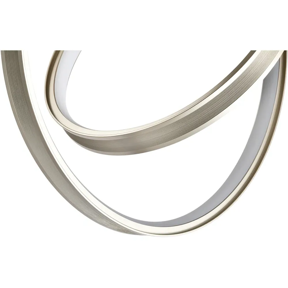 Brushed Nickel LED Ceiling Light with Spherical Rings - Silver