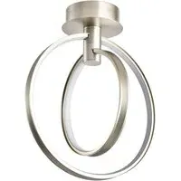 Brushed Nickel LED Ceiling Light with Spherical Rings - Silver
