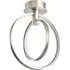 Brushed Nickel LED Ceiling Light with Spherical Rings - Silver