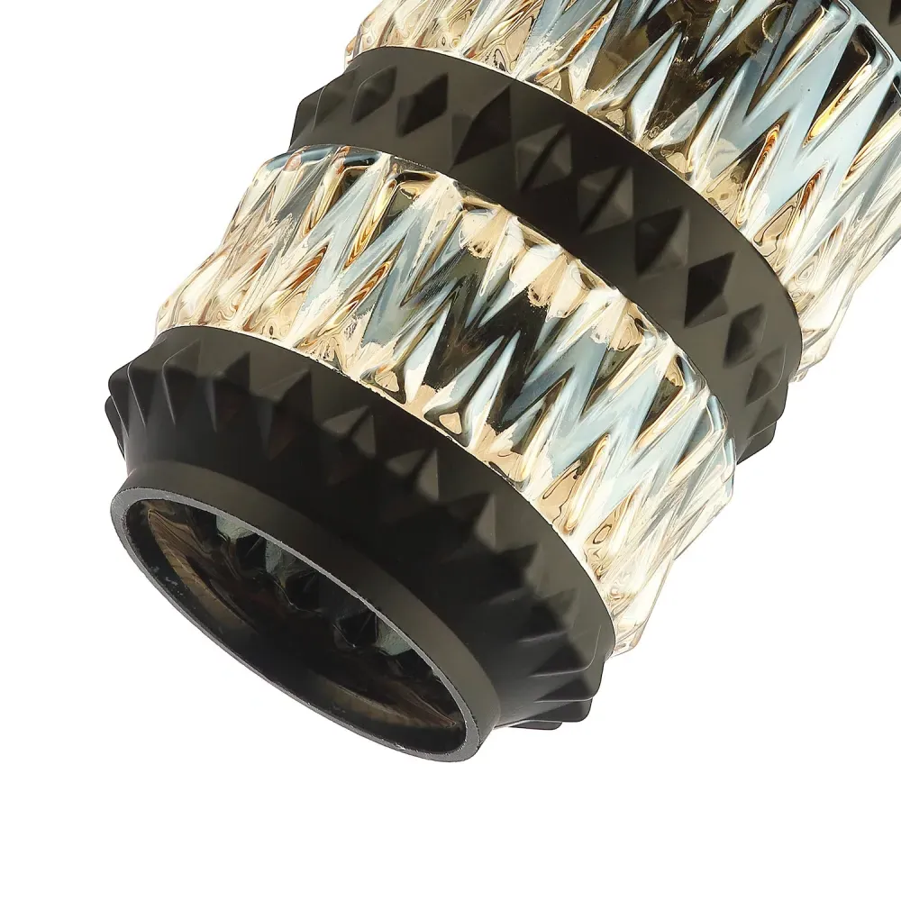 Can Shaped Pendant Shade with Diamond Buttons - Black